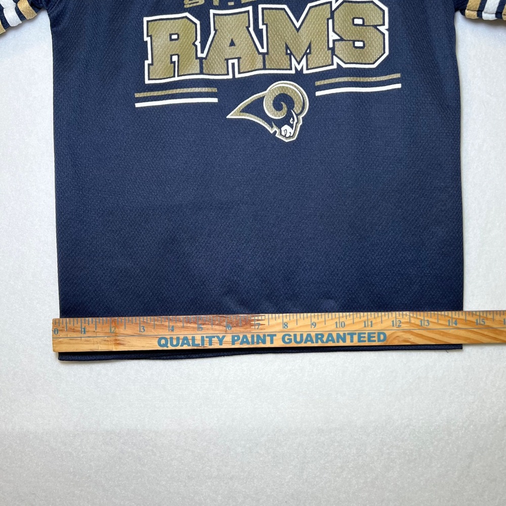 Vintage NFL St. Louis Rams Jersey Navy Blue Gold Y2K Football Youth XS 4-5 - Picture 8 of 11